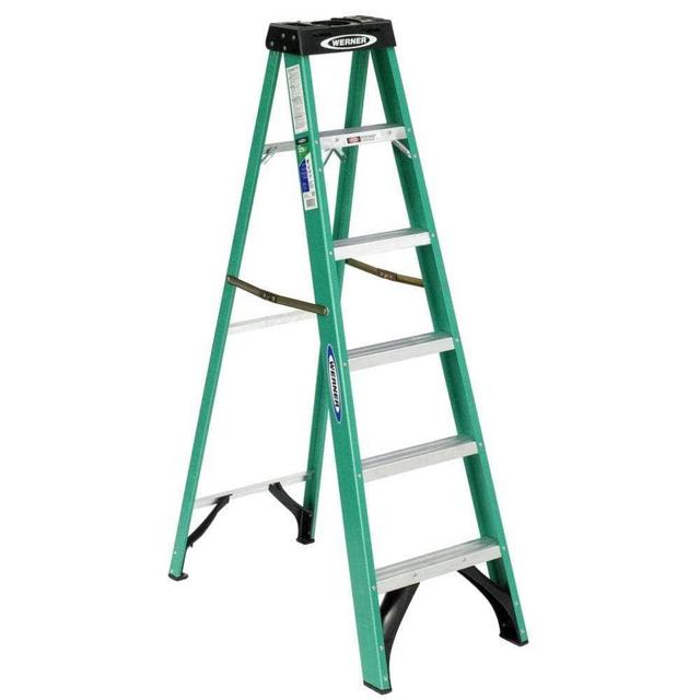 6 ft. Fiberglass Step Ladder with 225 lb. Load Capacity Type II Duty Rating