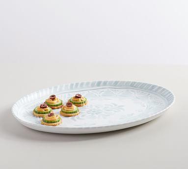 Chambray Tile Stoneware Serving Platter