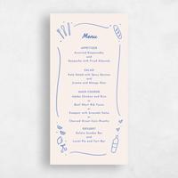 Blue Wedding Menu - Aubrey