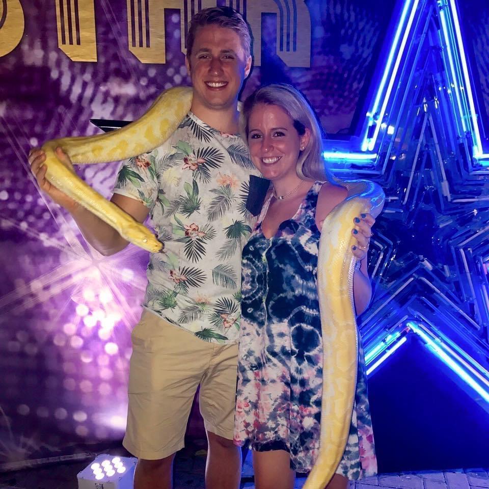 Holding a snake in Florida!