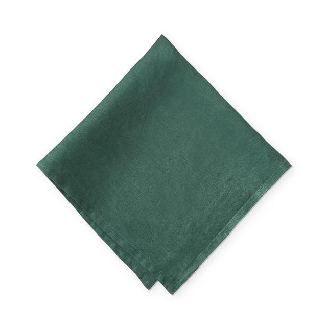 Washed Linen Napkins, Set of 4, Evergreen
