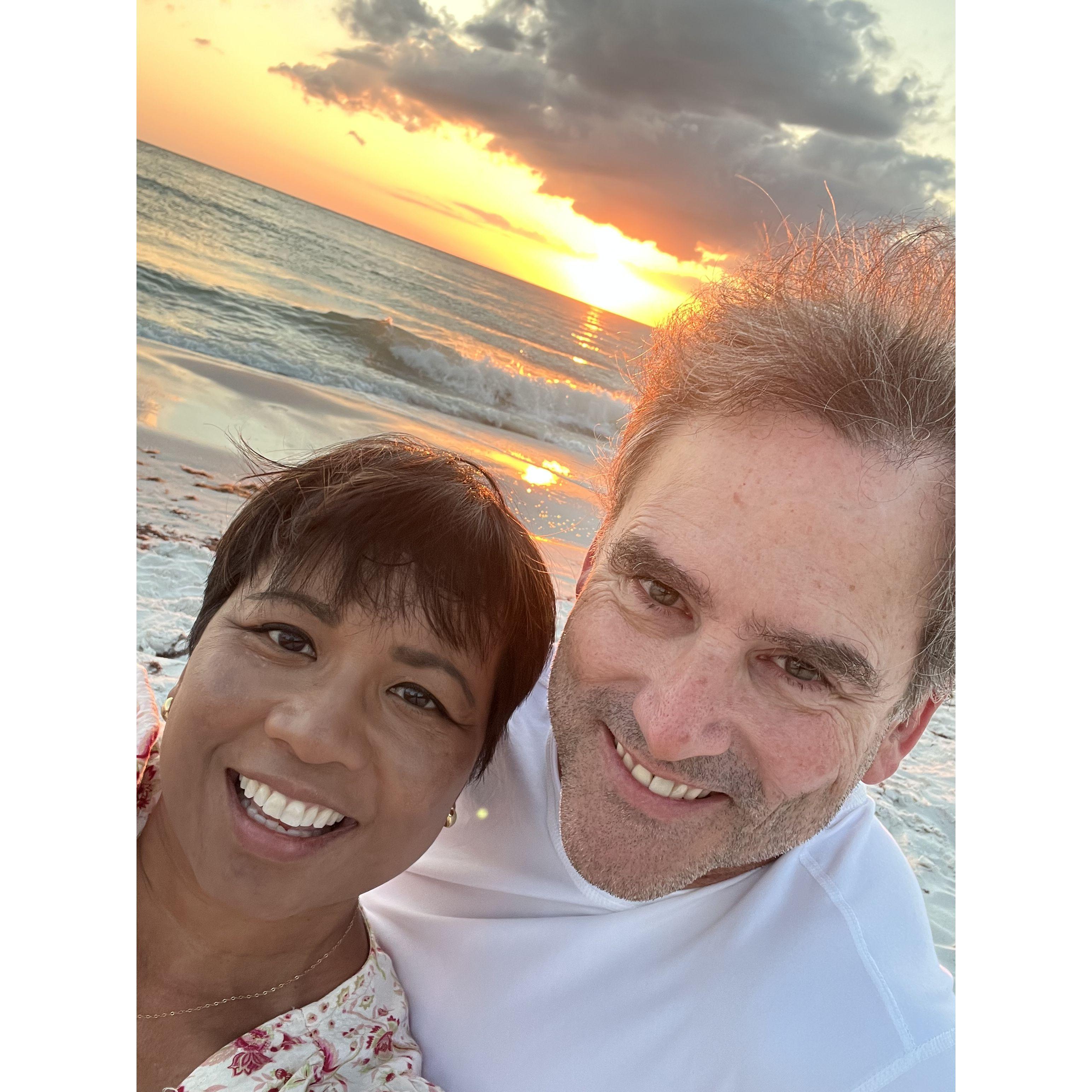 Sunset on the beach in Naples, Florida