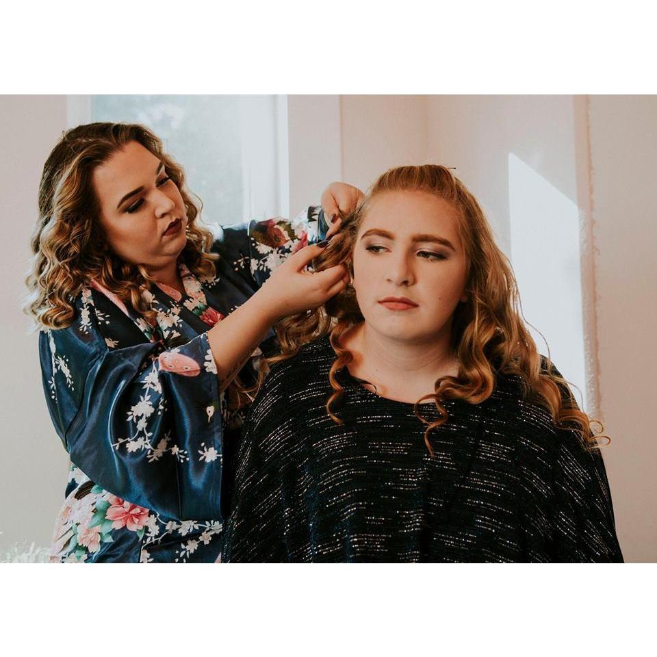 Bridesmaids getting hair done and ready to go 
Photo credit to: A Heart That Beats For One Photography