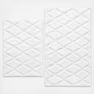 Tufted Diamond Reversible 2-Piece Bath Rug Set