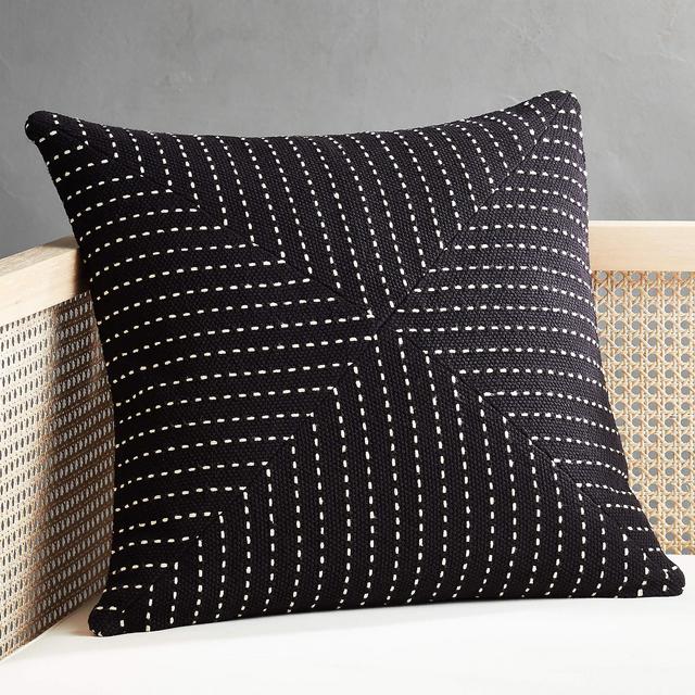 20" Clique Black Pillow with Down-Alternative Insert