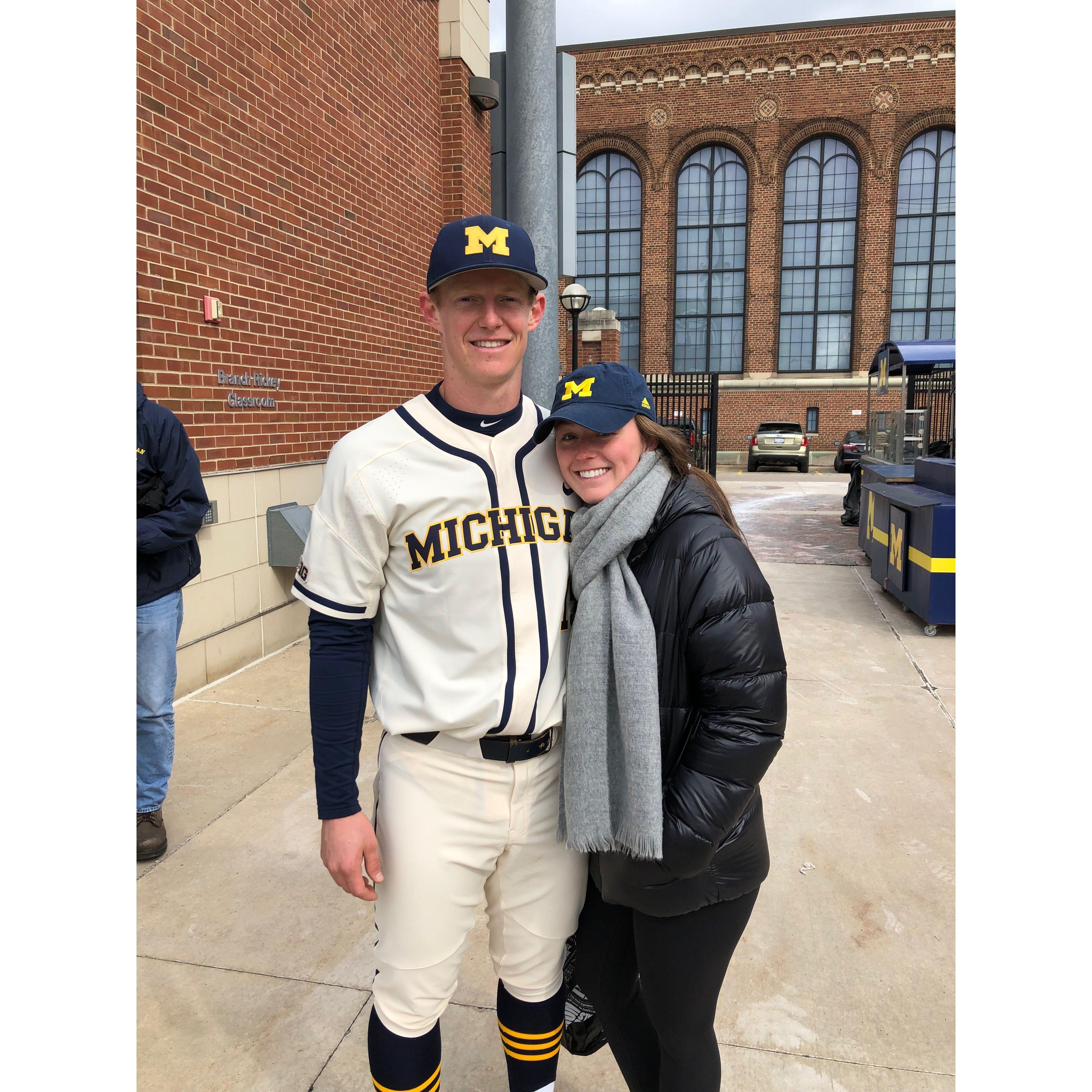 Jimmy went 5 for 5 with 2 HR, 2 doubles, and a single his senior year vs MSU