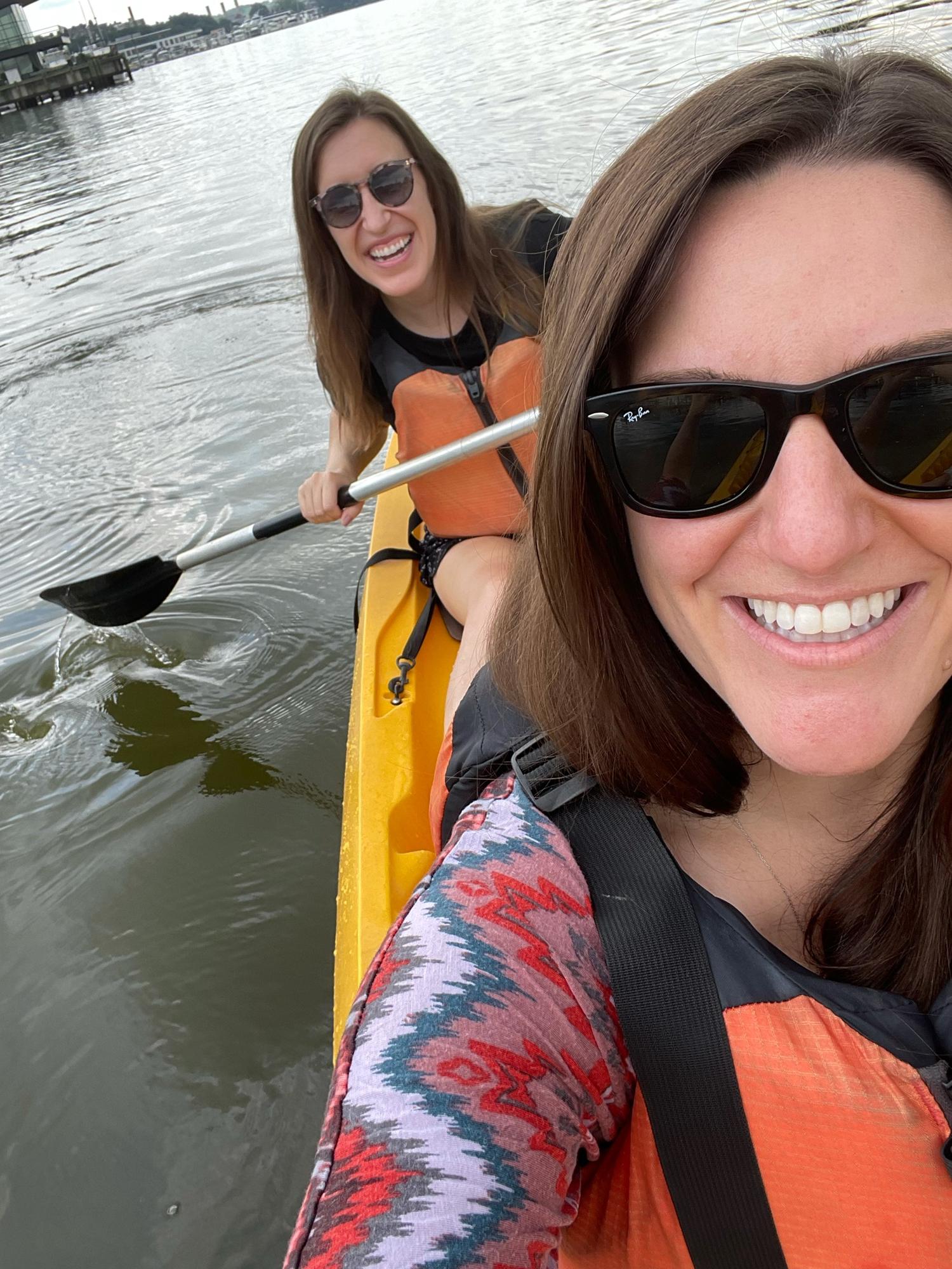 Kayaking at the Wharf on a staycation for our 2nd anniversary.