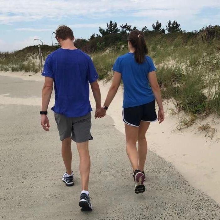 Walking at Jones beach, one of our favorite spots
