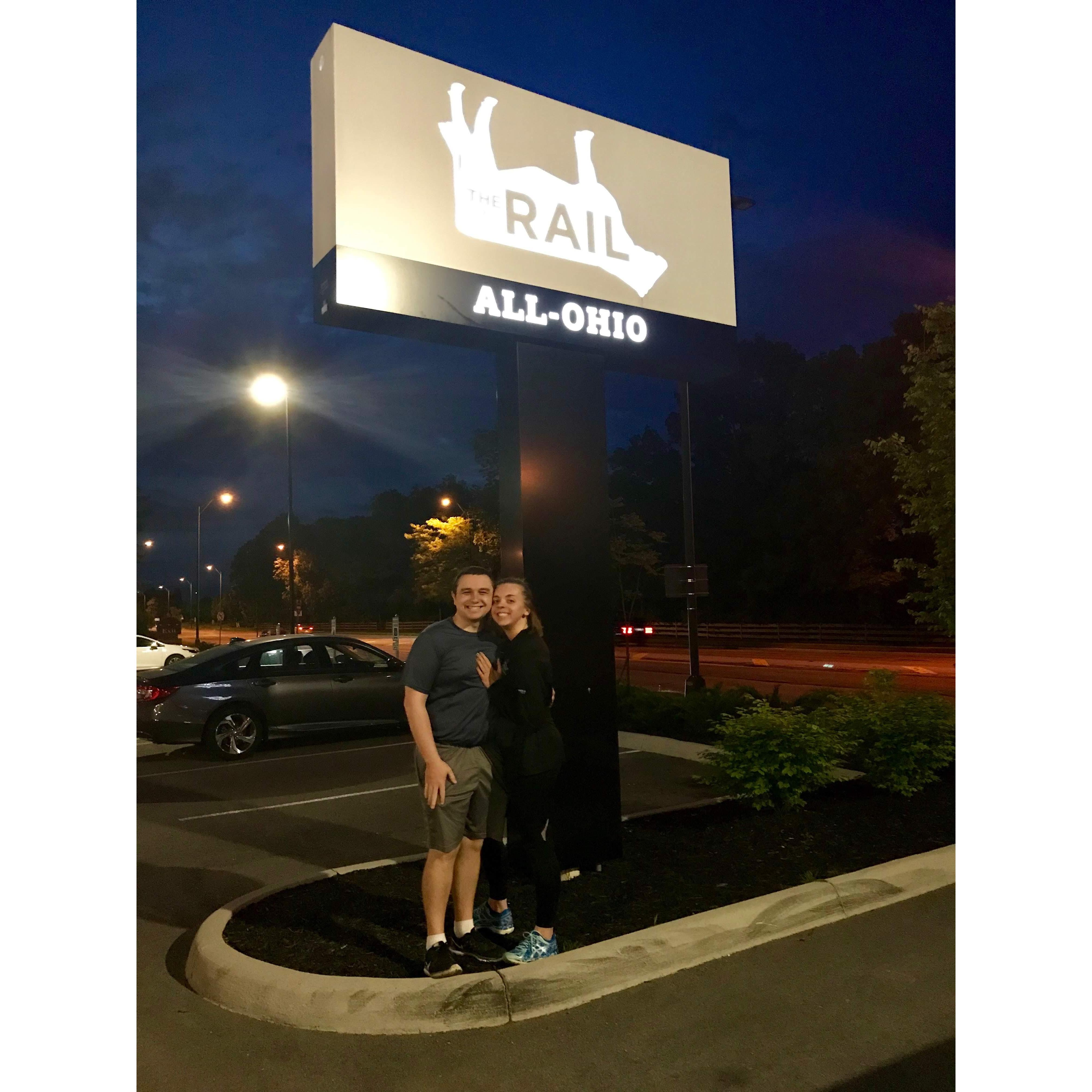 Post-Proposal Dinner and Drinks at The Rail, the restaurant where we had our first date in October 2012