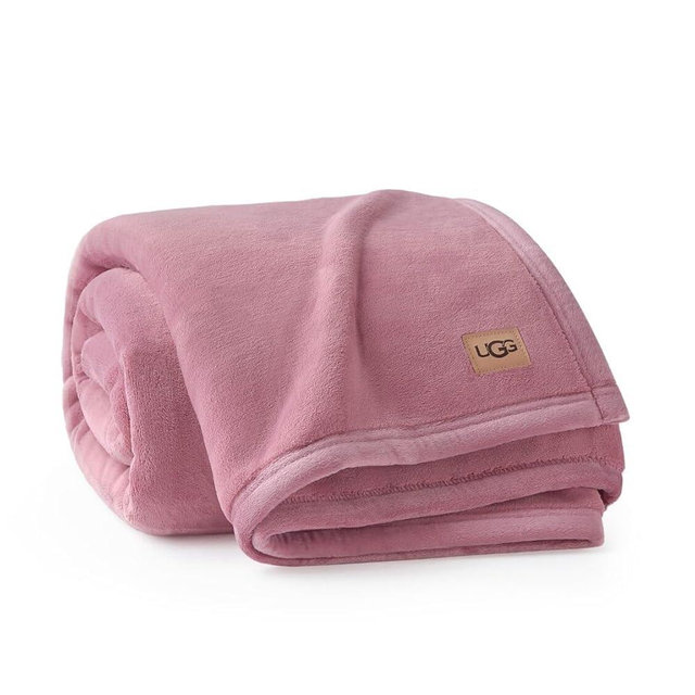UGG Coco Plush Fleece Throw Blanket – Soft & Cozy Blanket for Couch, Bed & Sofa, Perfect for Home Decor, House Warming Gifts or Luxurious Birthday Gifts for Women, 50" x 70", Pink Dusty Orchid