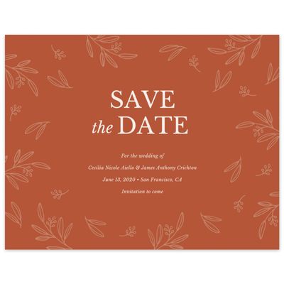 Orange Wedding Digital Save the Date - Norcross Border