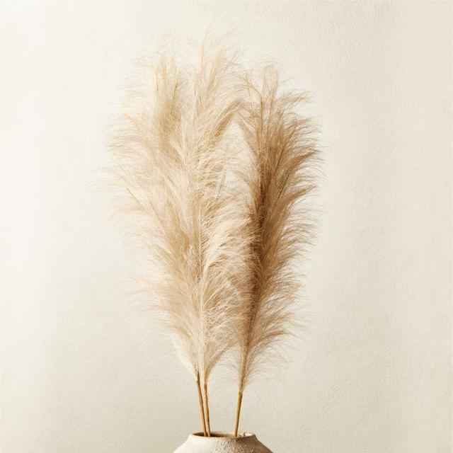 Faux Pampas Grass Taupe Stem 39" Set of 3