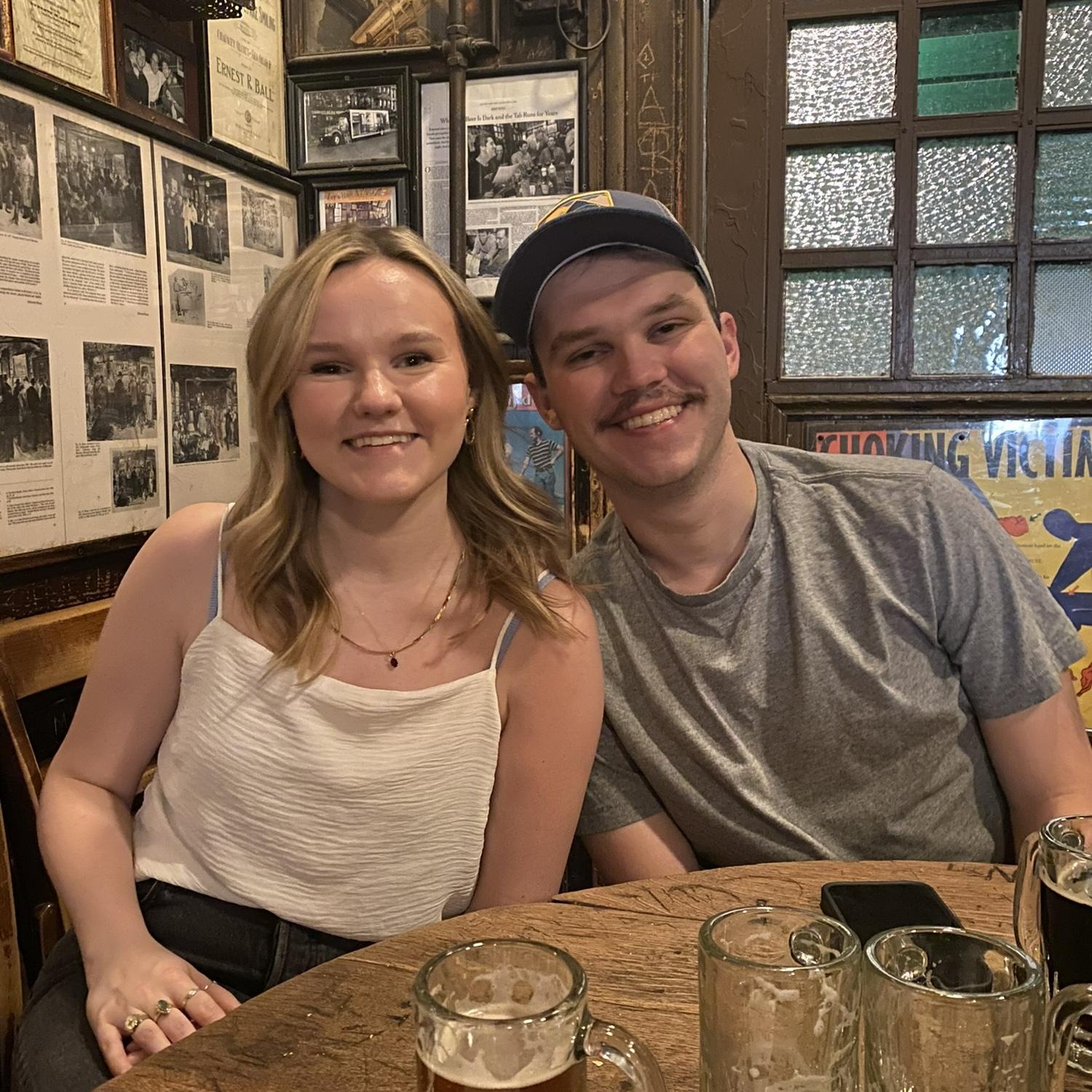 McSorley's Public House featuring the most heinous mustache. June 2023.