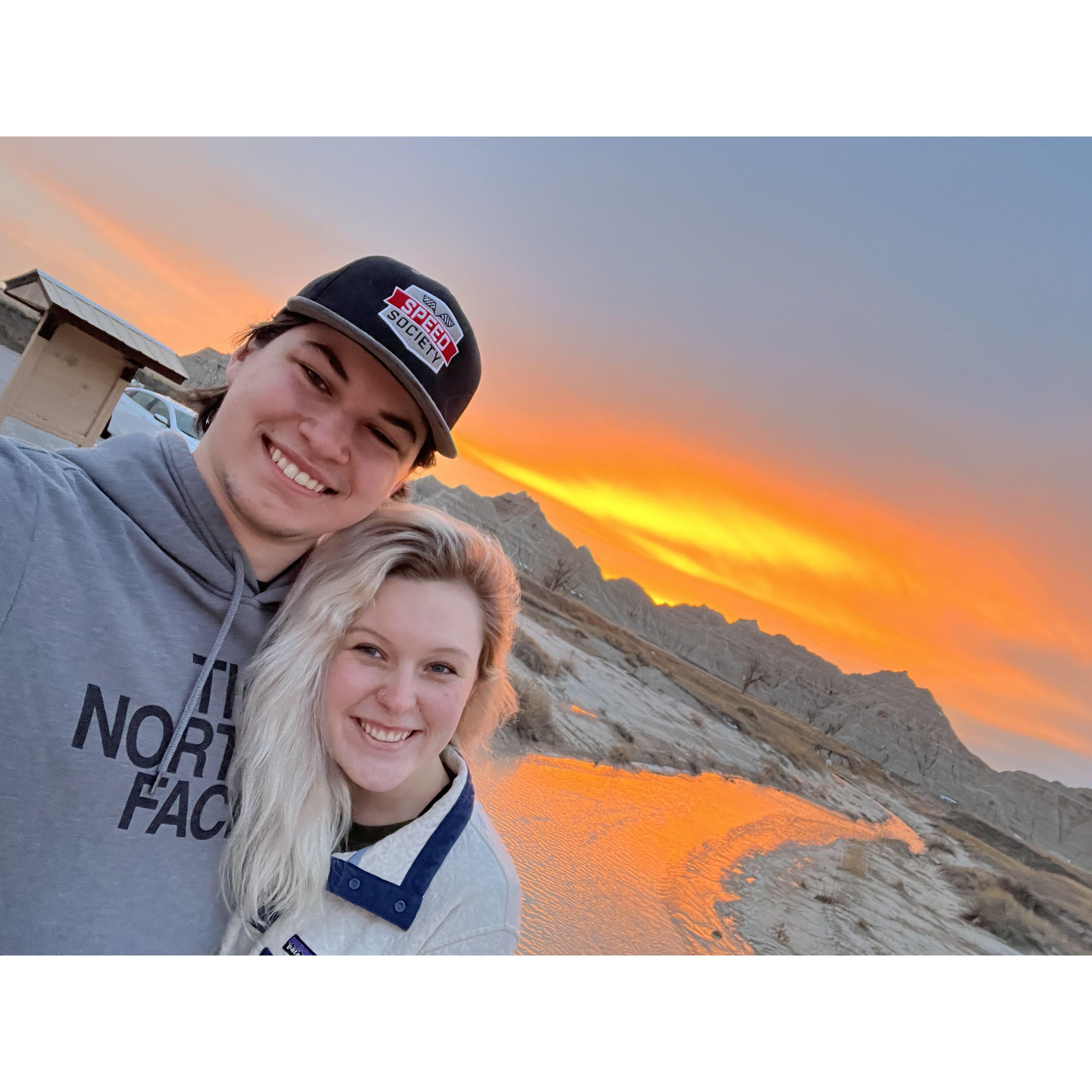 This was taken in the Badlands of South Dakota. We took a trip with our friends over spring break. By this point, we were crushing on eachother (pretty hard). Taken in 2022