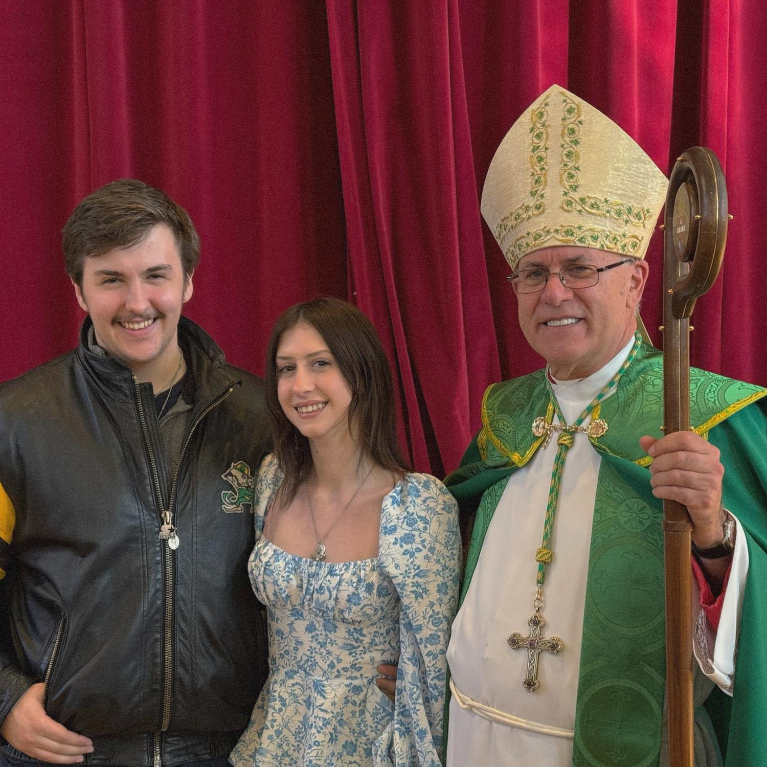 Us with Bishop Rhoades during Ashlyn's rite of acceptance.