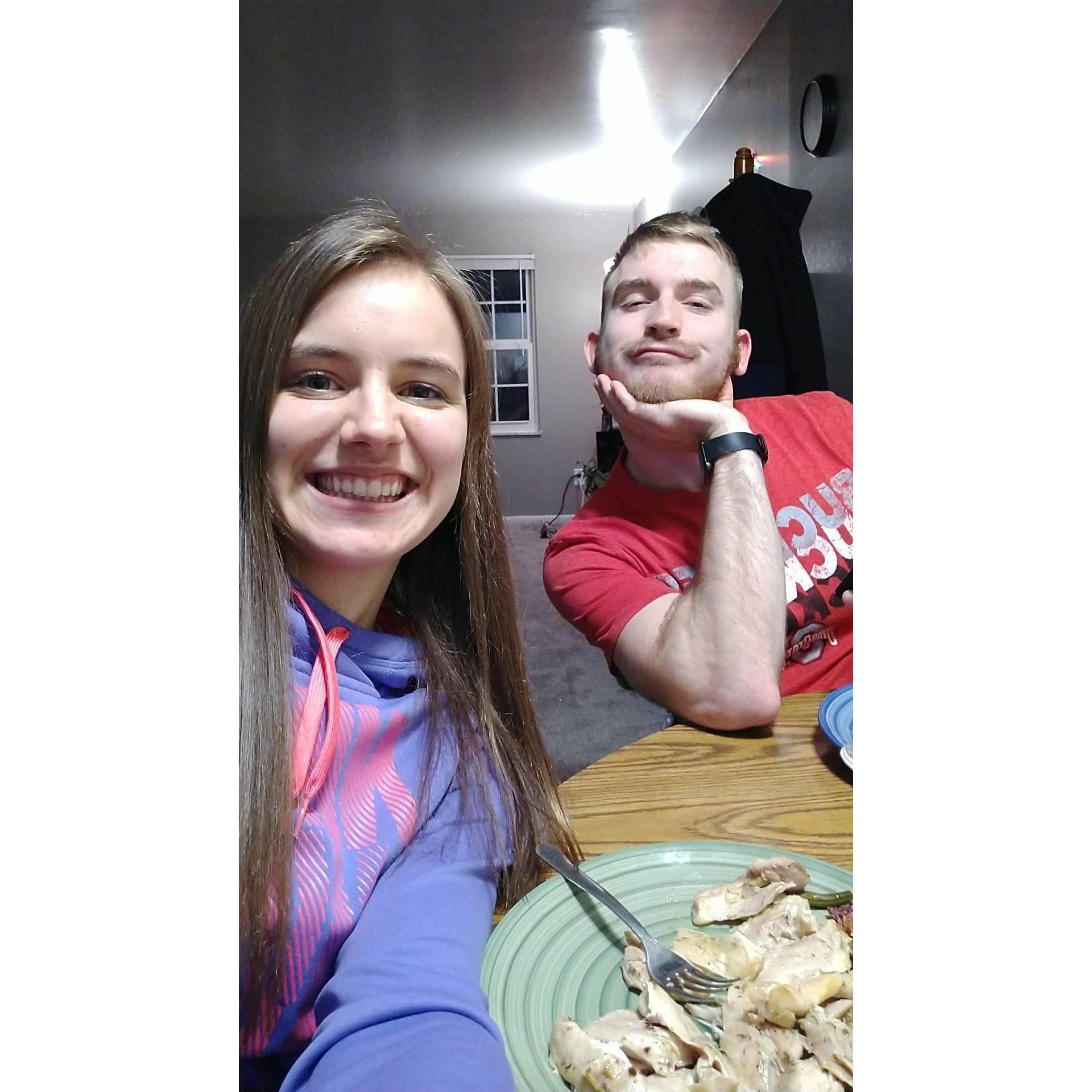 Dinner at Kelly's apartment in Columbus