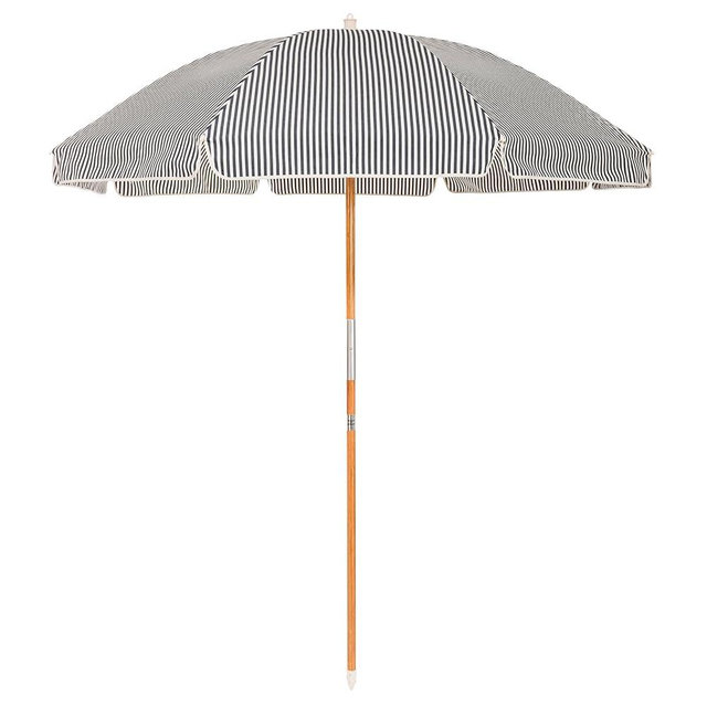 Business & Pleasure Co. Rio Umbrella Scalloped Brim For Beach, Patio or Picnic - 6' Boho Beach Umbrella, 7' Tall Wood Pole, UPF 50+