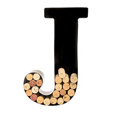 Wine Cork Holder - Metal Monogram Letter (J)