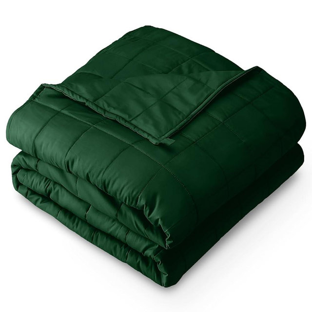 Bare Home Weighted Blanket King Size 25lb (80" x 87") for Adults - All-Natural 100% Cotton - Premium Heavy Blanket Nontoxic Glass Beads (Forest Green, 80"x87")