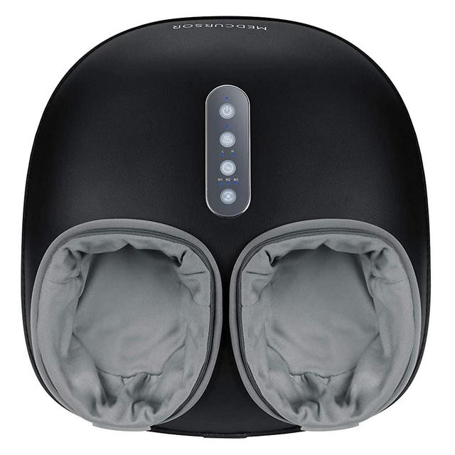 Medcursor Electric Shiatsu Foot Massager Machine with Soothing Heat, Deep Kneading Therapy for Foot Pain and Circulation, Multi-Level Settings & Air Compression, for Home or Office Use