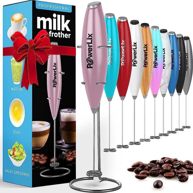 1pc Pink Handheld Milk Frother, Mini Electric Battery Operated Stainless  Steel Drink Stirrer, Portable Whisk Perfect For Coffee, Latte, Cappuccino ( battery Not Included)