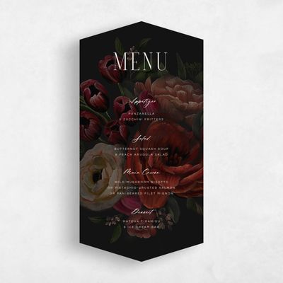 Black Diamond Wedding Menu - Malina