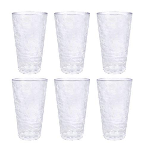 MARCUS HOME- Premium Acrylic Drinking Glass, Set of 6, 23.5 oz, BPA-Free, Clear