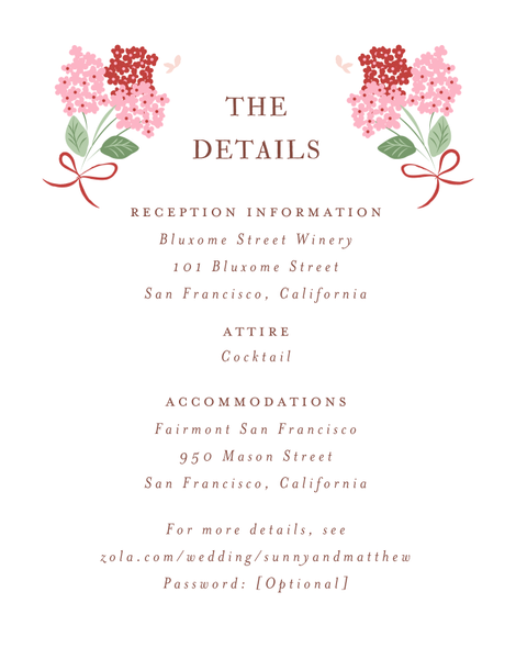Campanule | Cherry Blossom | Zola Wedding Enclosure Cards
