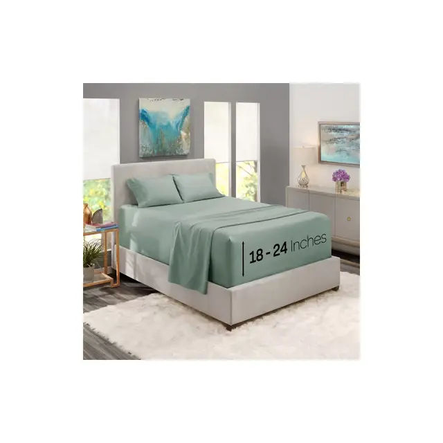 Nestl Extra Deep Pocket 4 Piece Sheet Sets, Full Size Deep Pocket Sheets - Sage Green