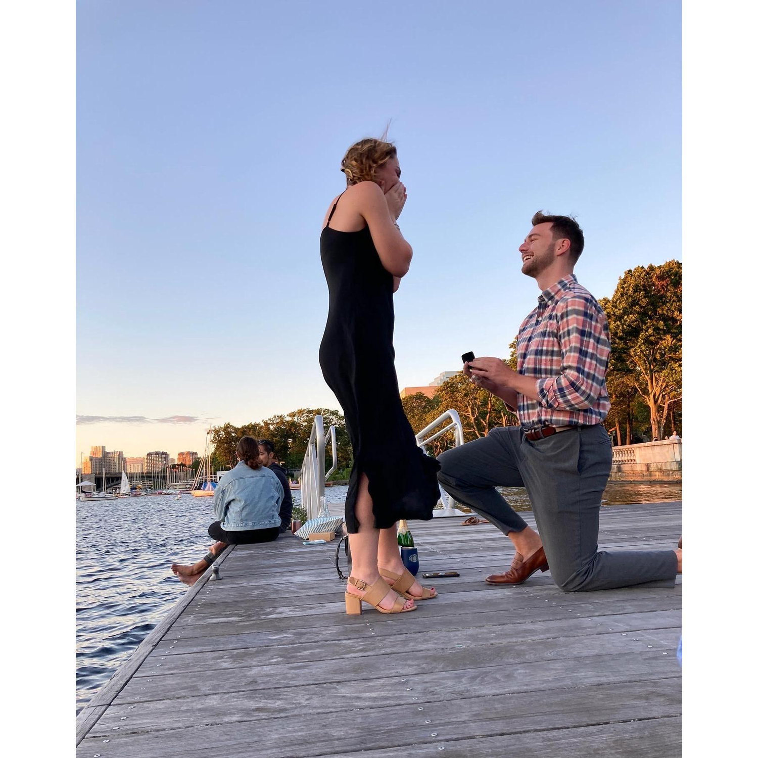 Patrick pulled off the best engagement, asking on a Friday night at sunset on the Charles River, just as Alexis said she would like it to happen. Even while doing as asked, ;) it was a total surprise!