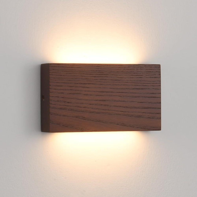 QJCMUUYI Wood Linear LED Wall Sconce, Dimmable Wall Light, Wood Long Wall Lamp Hallway wall Lights fixtures wall Mounted Lights，Warm Light lamp