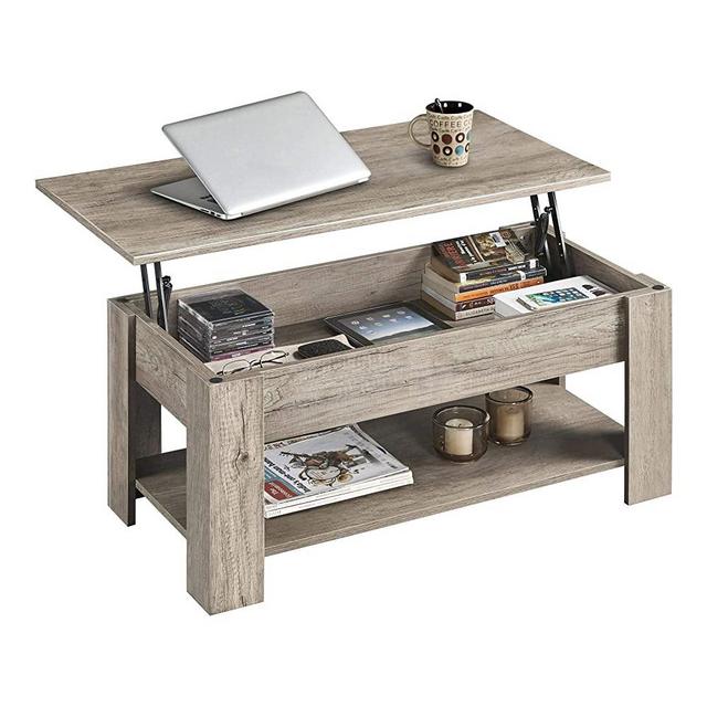 Yaheetech Lift up Coffee Table with Hidden Storage (Gray)