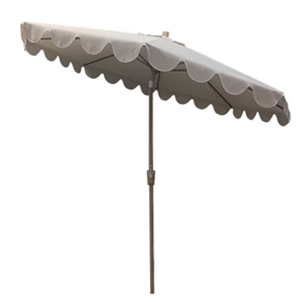 allen + roth 9-ft Aluminum Beige Auto-tilt Market Patio Umbrella