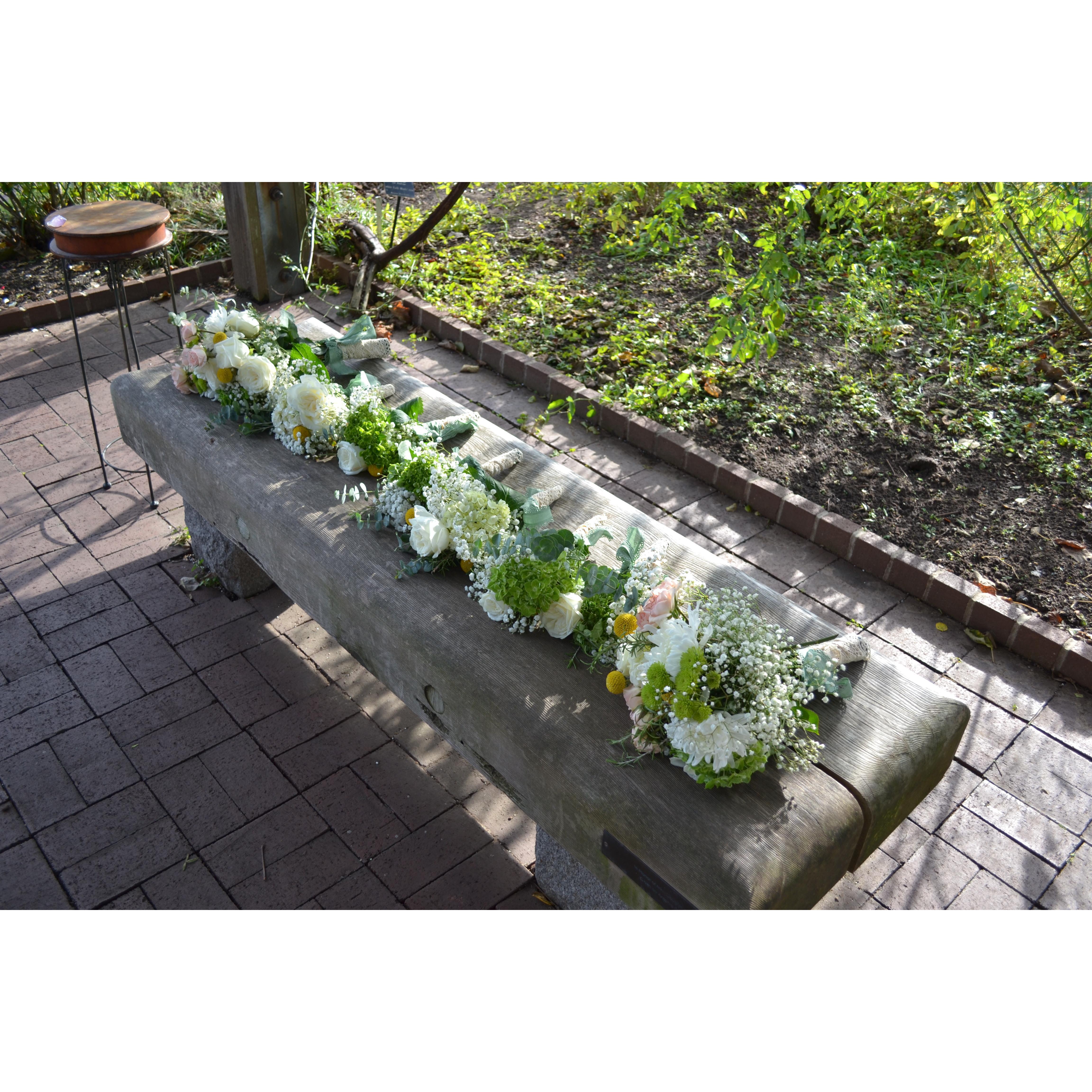 Bouquets in the herb garden