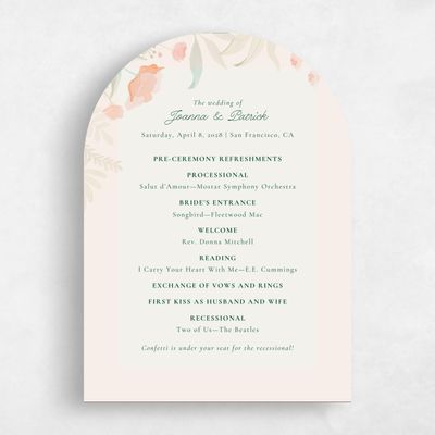 Beige Arch Wedding Program - Blysse