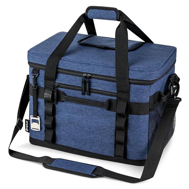 OPUX Cooler Bag, 48 Cans Insulated Soft Collapsible Portable Cooler, Soft Sided Leakproof Cooler for Beach Camping with Shoulder Strap, Ice Chest for Travel Road Trip Picnic, Navy Blue