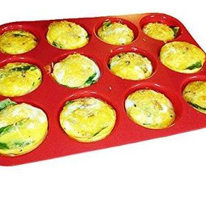 keliwa 12 Cup Silicone Muffin - Cupcake Baking Pan/Non - Stick Silicone Mold/Dishwasher - Microwave Safe