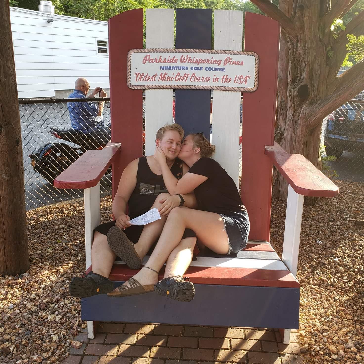 We love to play minigolf. Evie usually wins.