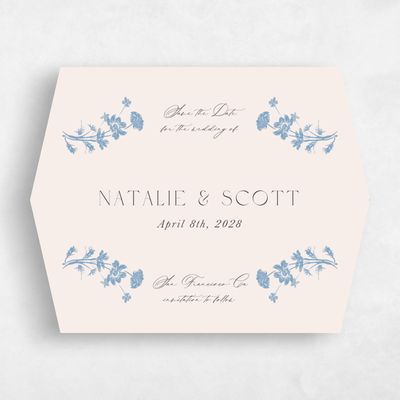 Blue Diamond Wedding Save the Date - Dianora Landscape