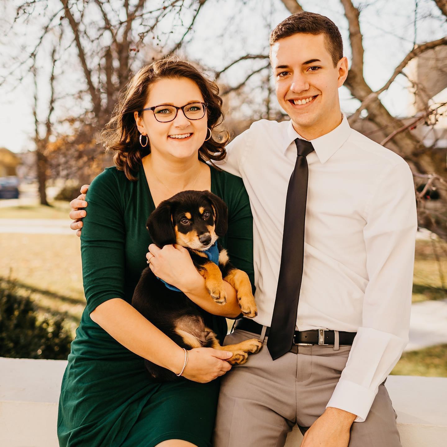 First family picture with Guppy the puppy