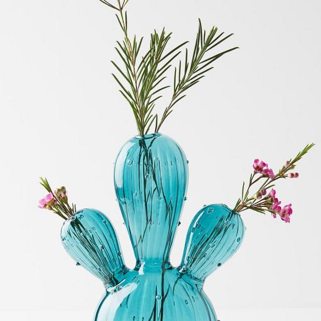 Anthropologie Glass Cactus Vase