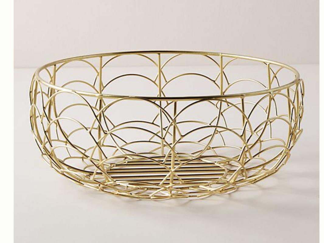 Gold Scalloped Fruit Basket from Anthropologie