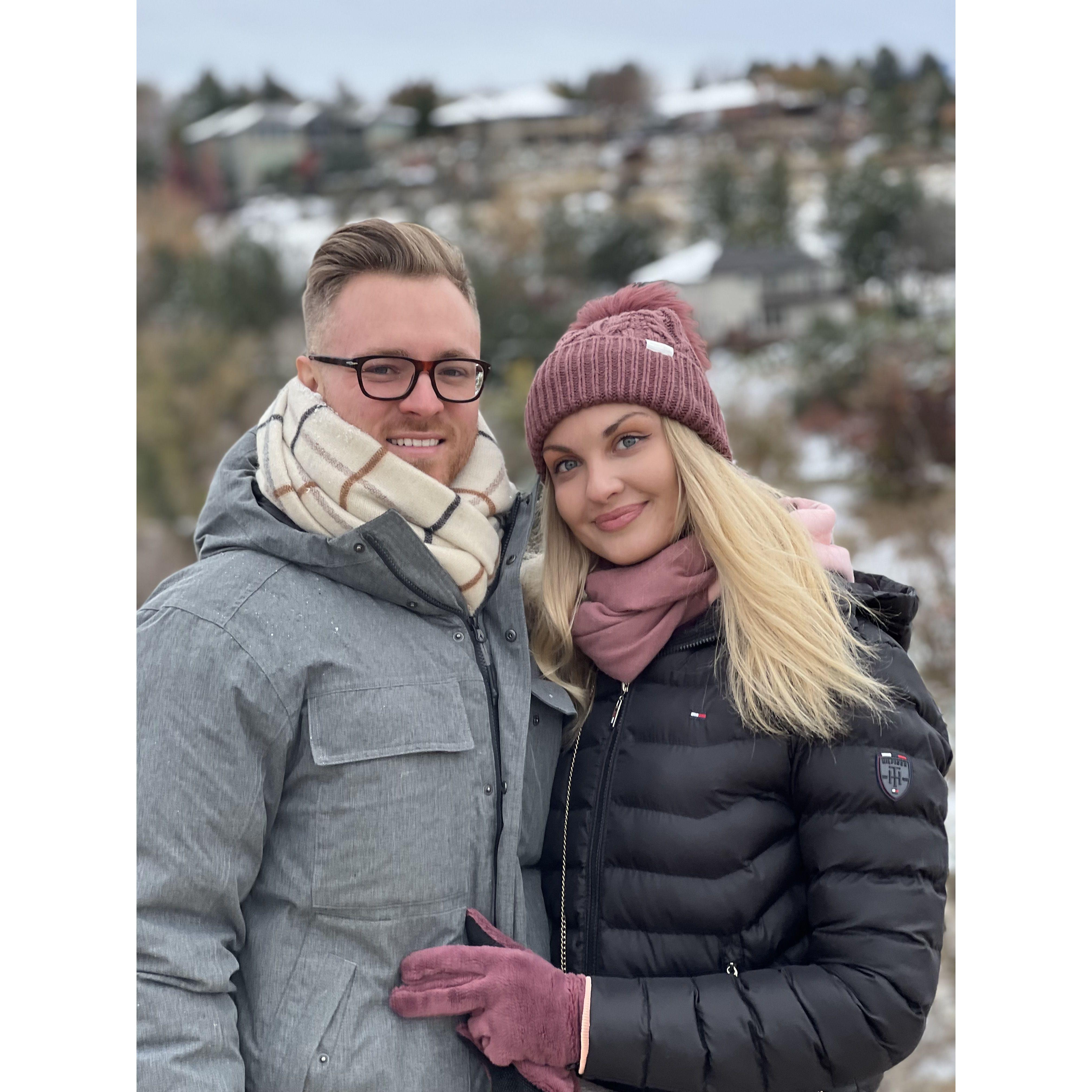 Bearing the cold in Boise.