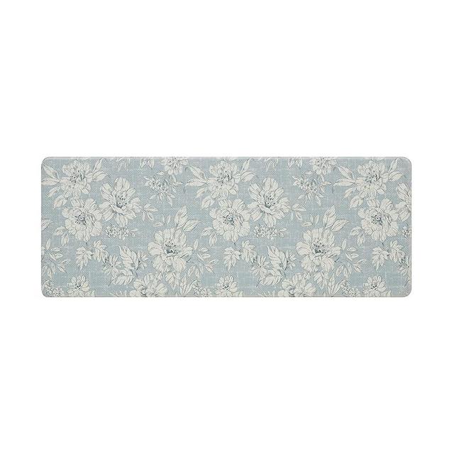 Laura Ashley – Anti-Fatigue Kitchen Mat | Iris Floral Design | Stain, Water & Fade Resistant | Cooking & Standing Relief | Non-Slip Backing | Measures 17.5” x 48”| Light Blue Iris
