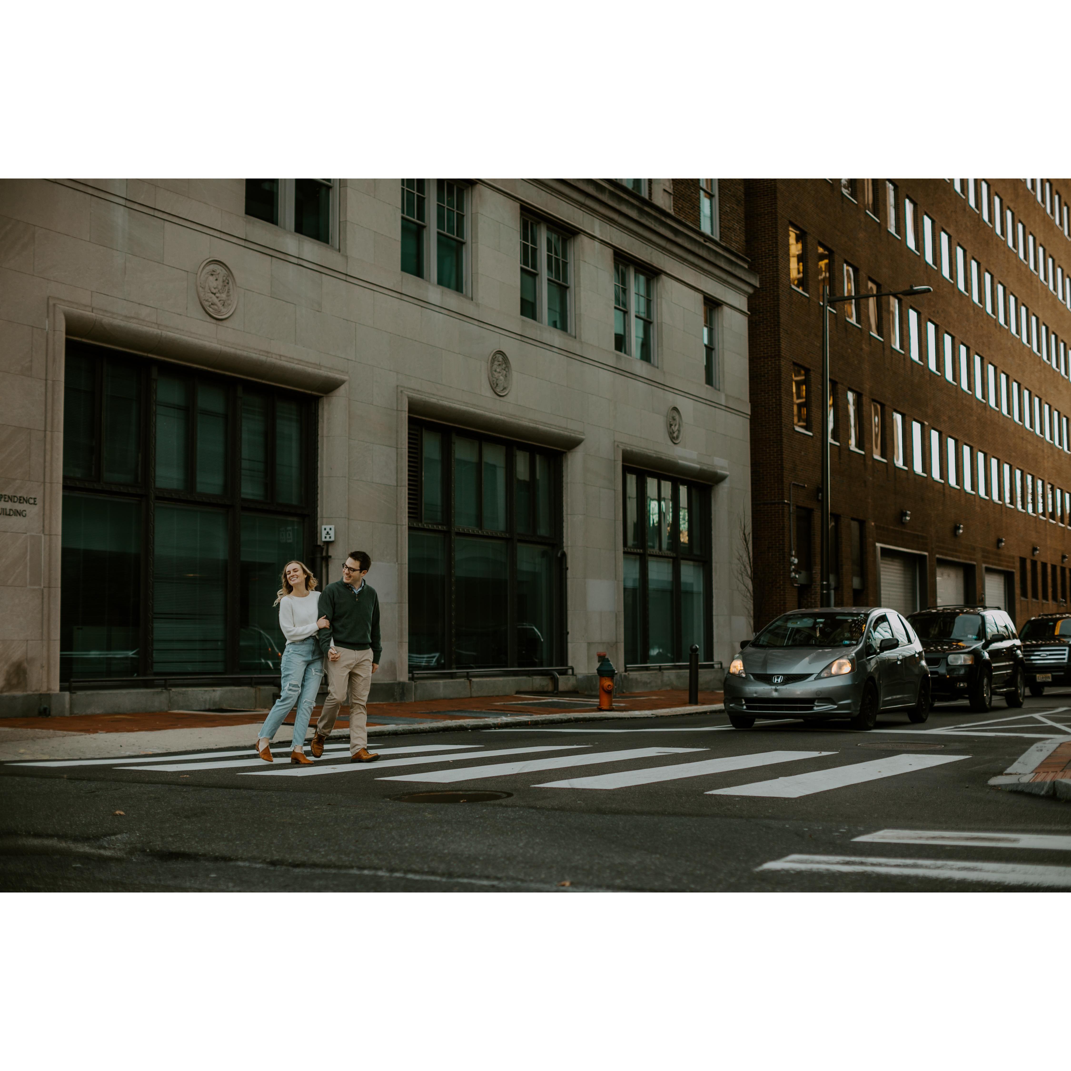 Noah picked me up after work and when he saw me he did and double-take and nearly tripped on a pothole on the crosswalk. He stubbed his toe, bled through his sock, and walked with a limp for a week.