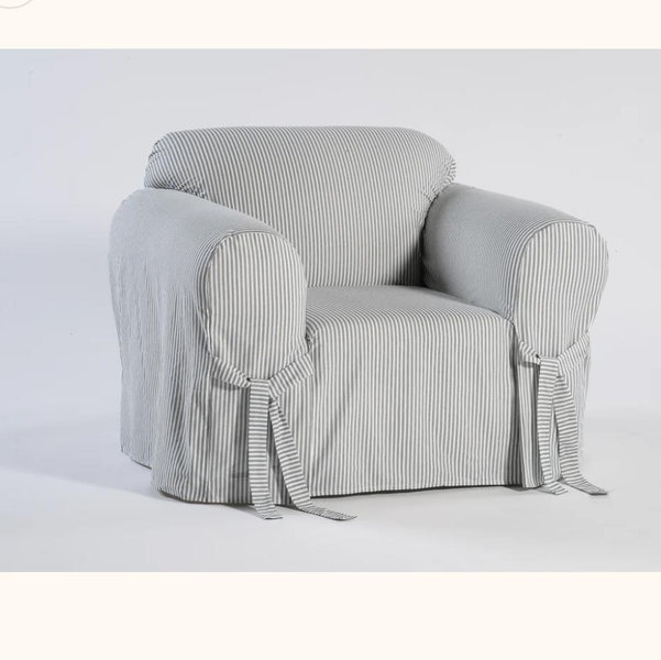Stripe Ticking One-Piece Slipcover: CHAIR