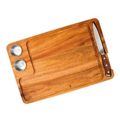 Yukon Glory Premium Acacia 4-Piece Steak Board Serving Set