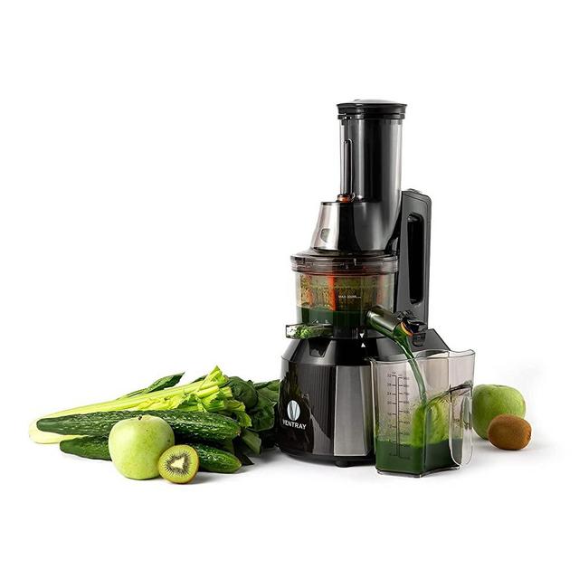 Ventray Masticating Juicer Machine, Electric Slow Cold Press Juice Extractor Maker for Citrus Orange Fruit Vegetable with Quiet Motor & Large Feed Chute, Vertical Compact Design and Easy Clean - 808