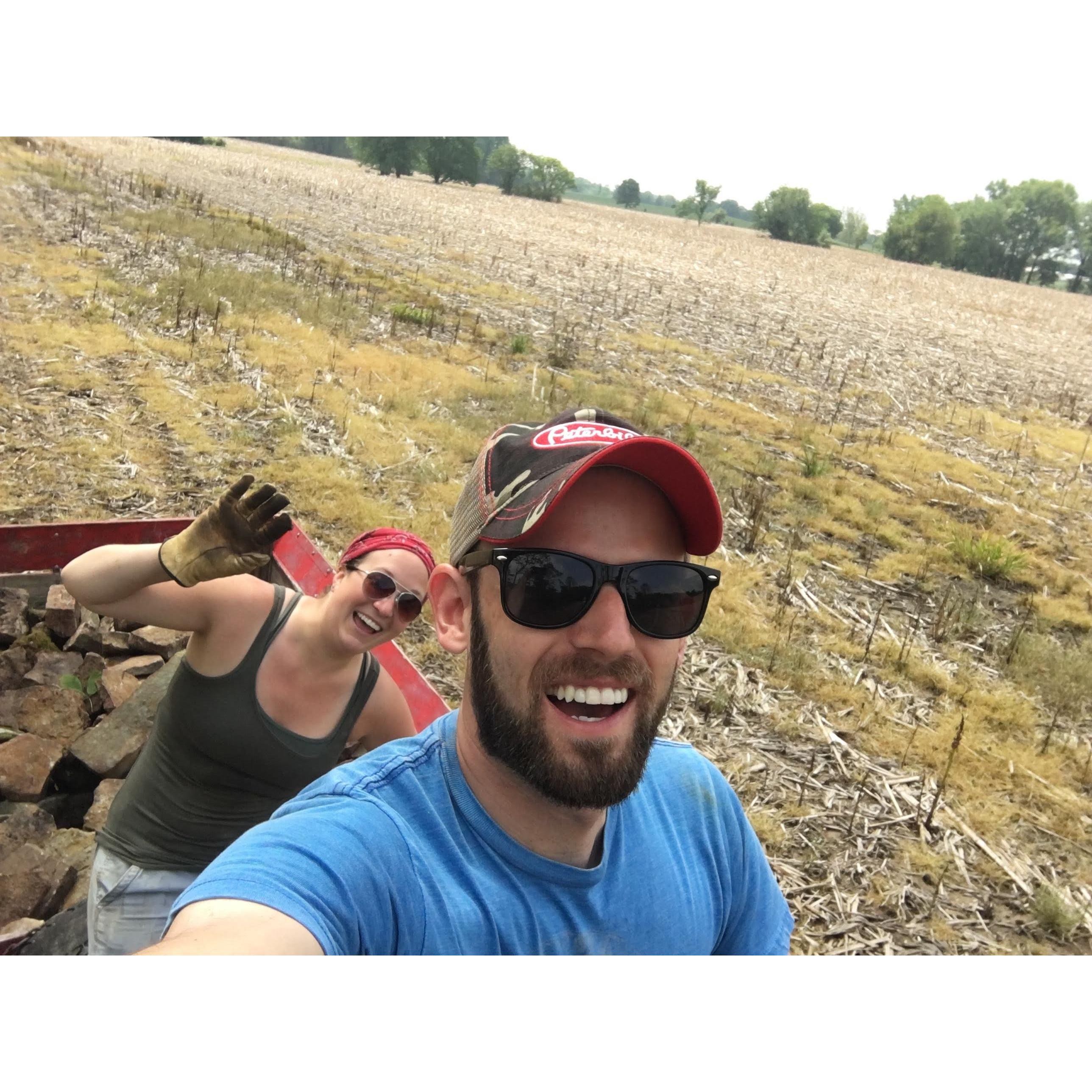 Kevin fit right in on his first trip to the farm.