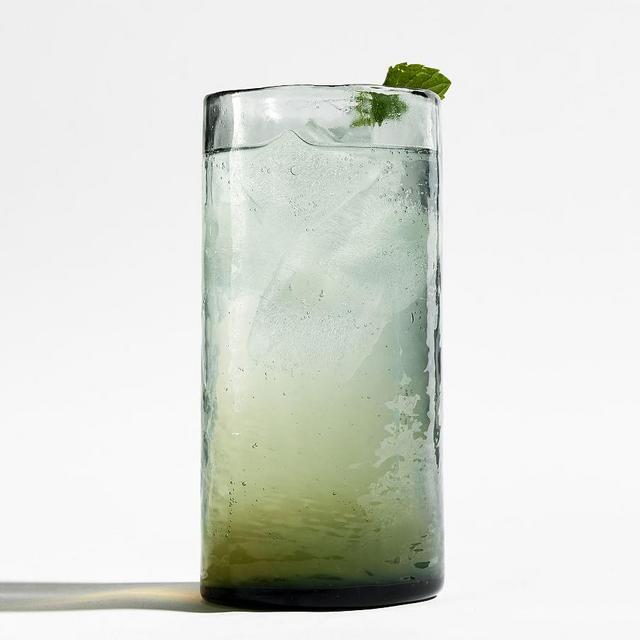 Pottery Barn Hammered Tall Drinking Glass, 18.6 oz., Single - Mist Blue